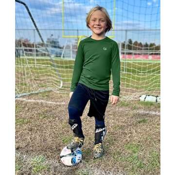 Boys Compression Thermal Long Sleeve Shirt in Green