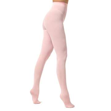 EVERSWE Women's 80 Den Soft Opaque Tights, Women's Tights (S/M, Pink)