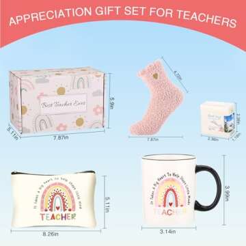 Teacher Christmas Gifts for Women,Teacher Appreciation Gifts Graduation Best Gifts Teacher’s Day Gifts,Mothers Day Gifts for Teacher,Unique Gifts Box Funny Gift Set Teacher Mug