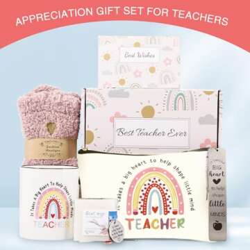 Teacher Christmas Gifts for Women,Teacher Appreciation Gifts Graduation Best Gifts Teacher’s Day Gifts,Mothers Day Gifts for Teacher,Unique Gifts Box Funny Gift Set Teacher Mug