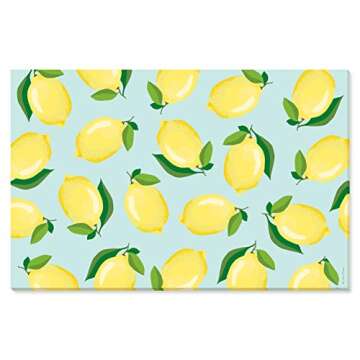 Lemons 25 Count Designer Paper Placemats by Faux Designs Easy Elegant Casual Entertaining