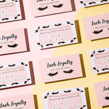 Lash Extension Refill Filler Loyalty Punch Cards Customer Loyalty Cards Stationery for Eyelash Extensions Business Beauty Salons or Spas Supplies (250)