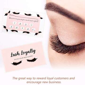 Lash Extension Refill Filler Loyalty Punch Cards Customer Loyalty Cards Stationery for Eyelash Extensions Business Beauty Salons or Spas Supplies (250)