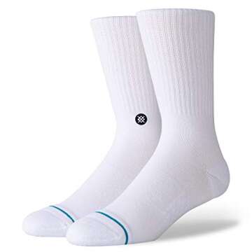 Stance Crew Icon Socks [3 pack] (Large, White)