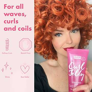 Umberto Giannini Curl Jelly Starter Kit - Travel Size Curl Scrunching Jelly, Shampoo & Conditioner