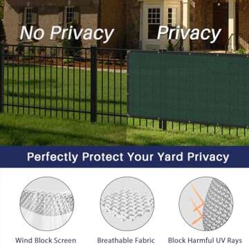 Windscreen4less Privacy Fence Screen 6'x50' Heavy Duty Windscreen Fencing Mesh Fabric Shade Cover for Outdoor Wall Garden Yard Pool Deck, Green