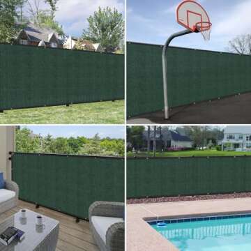 Windscreen4less Privacy Fence Screen 6'x50' Heavy Duty Windscreen Fencing Mesh Fabric Shade Cover for Outdoor Wall Garden Yard Pool Deck, Green