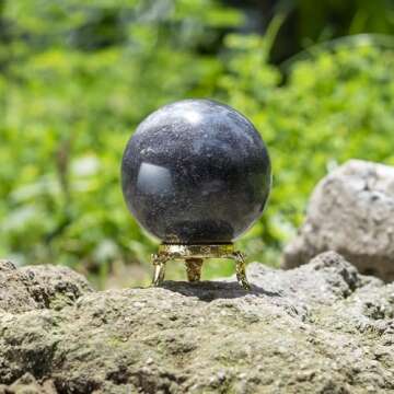 ZAICUS 45 mm Iolite Crystal Sphere Ball Gemstone Ball with Stand Natural Gemstone for Healing Crystals Crystal Balls for Witchcraft Chakra Balancing Spiritual Gift Home Decor