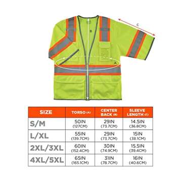 Hi-Vis Class 3 Surveyor Vest - Ergodyne L-XL