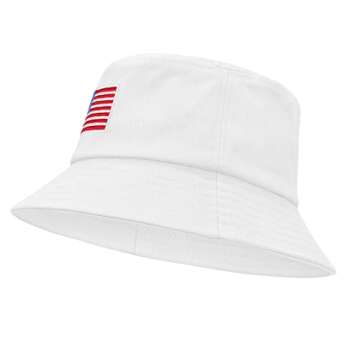 Unisex Athletic Bucket Hat Solid Colors Sun Hat with UV Protection for Outdoor Sports Packable Summer Hats White American Flag One Size