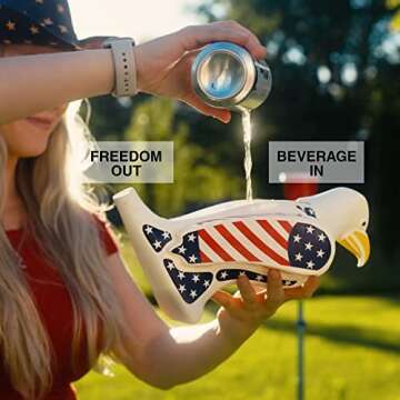 American Patriotic Eagle Funnel - Made in USA - Red, White, Blue Tool - Patriotic USA Themed Accessories - Beer Funnel