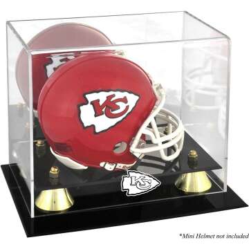 Kansas City Chiefs Mini Helmet Display Case - Football Mini Helmet Free Standing Display Cases