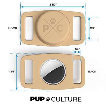 Pup Culture AirTag Dog Collar | Durable & Protective Dog AirTag Holder - Track Your Pet Using Apple AirTag Technology - Dog Collar AirTag Holder -for Dogs and Cats