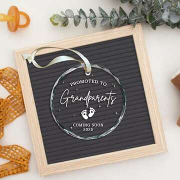 Baby Pregnancy Announcement Ornament for Grandma