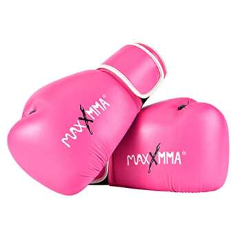 MaxxMMA Pro Style Boxing Gloves for Men & Women, Training Heavy Bag Workout Mitts Muay Thai Sparring Kickboxing Punching Bagwork Fight Gloves (Pink, 10 oz.)