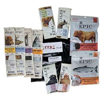 Ultimate Epic Jerky Stash Gift Set - Epic Variety Pack - Epic Strips, Bars and Bites - Beef Salmon Boar Deer Bison Jerky