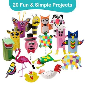 Craftikit® 20 Award-Winning Animal Toddler Arts and Crafts for Kids Ages 3-10 Years, All-Inclusive Animal Craft Kits, Fun Toddler Craft Box for Girls, Boys in Preschool