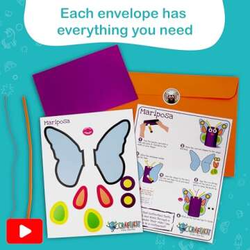 Craftikit® 20 Award-Winning Animal Toddler Arts and Crafts for Kids Ages 3-10 Years, All-Inclusive Animal Craft Kits, Fun Toddler Craft Box for Girls, Boys in Preschool