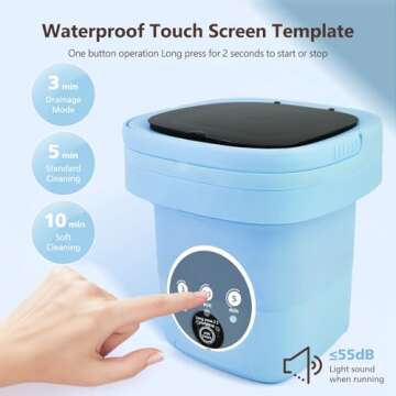 Portable washing machine, Small Mini Portable Washer Cleans Underwear,Baby Clothes,Small Clothes,Pet Clothes for Traveling Camping Apartments Hotel Dormitories RV. (Blue, 11L)