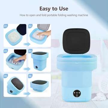 Portable washing machine, Small Mini Portable Washer Cleans Underwear,Baby Clothes,Small Clothes,Pet Clothes for Traveling Camping Apartments Hotel Dormitories RV. (Blue, 11L)