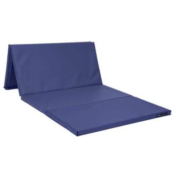 Z Athletic Folding Mat for Gymnastics and Tumbling, 4 Ft x 8 Ft x 2 In Blue