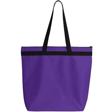 Fight Like a Girl How Strong We Are Darcey Tote Bag for Lupus, Pancreatic Cancer, Epilepsy Awareness - Purple Ribbon