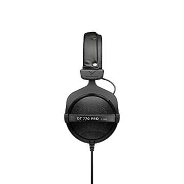 beyerdynamic DT 770 PRO 32 Ohm Over-Ear Headphones in Black. Enclosed Design, Wired for Professional Sound in The Studio and on Mobile Devices Such as Tablets and Smartphones