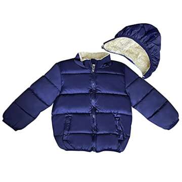 Baby Girls Boys' Winter Fleece Jackets with Hooded Toddler Cotton Dress Warm Lined Coat Outer Clothing (Blue, 2-3T)