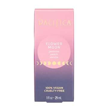 Pacifica Beauty Flower Moon Spray Perfume, Fragrances, Passion, Euphoria, Jasmine, Peach, Vanilla, Musk, Spray Perfume, Clean Perfume, Parfum, Eau de Toilette, Vegan, 1 fl oz (1 Count)