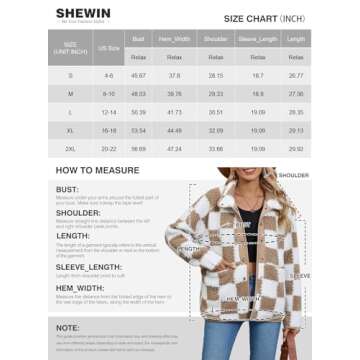 SHEWIN Jackets For Women Causal Fleece Jacket Loose Button Down Sherpa Plaid Winter Coats With Pockets Womens Fall Fashion 2024 Ashleigh Blue Small