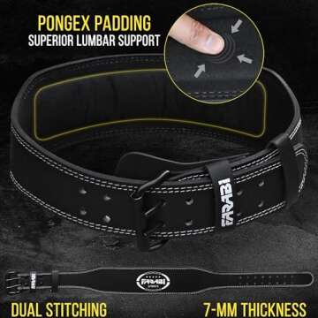 Farabi Sports Powerlifting Belt 100% Genuine Leather Weight Lifting Belt 4" wide Gym Belt Men and Women Weightlifting Belt for Gym Training Bodybuilding and Workout belt