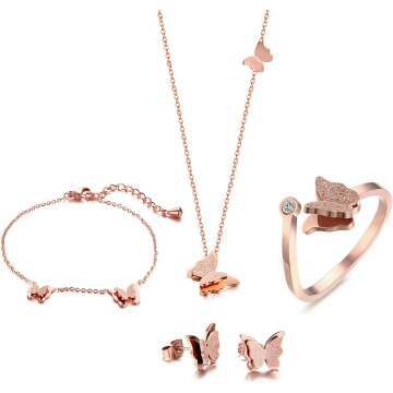 VNOX Butterfly Jewelry Set
