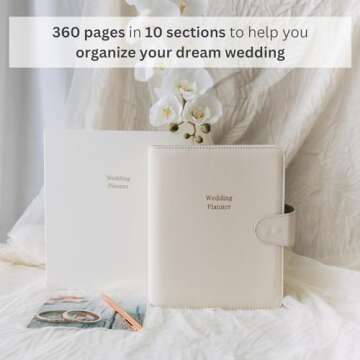 Linen Wedding Planning Book and Organizer (360 pages) w/Box - LGBTQ+ Friendly Wedding Planner Book and Organizer for the Bride or Groom - Wedding Book Planner and Organizer - Wedding Planner for Bride