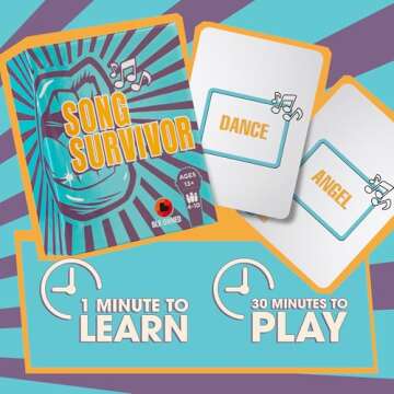 Song Survivor: Ultimate Music Party Card Game for Ages 13+