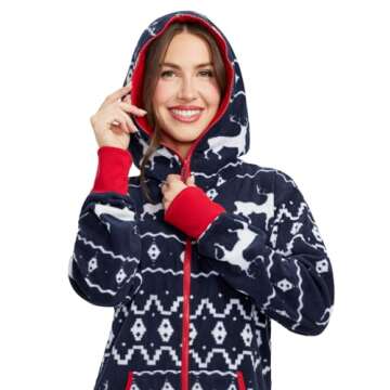 Tipsy Elves Christmas Onesies for Adults - Comfy Jumpsuit