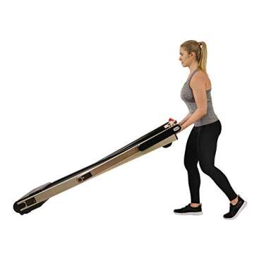 Sunny Health & Fitness Asuna Space Saving Treadmill, Motorized with Speakers for AUX Audio Connection - 8730G