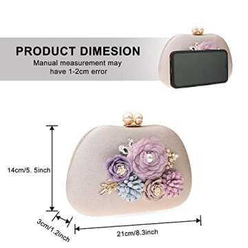 Rkrouco Satin Floral Evening Clutch Bag