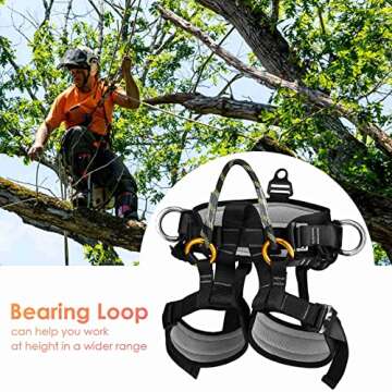 HandAcc Climbing belts, Thicken Professional Large Size Safety Seat Belts for Tree Climbing, Rescuing Work, Rappelling and Other Outdoor Adventure Activities