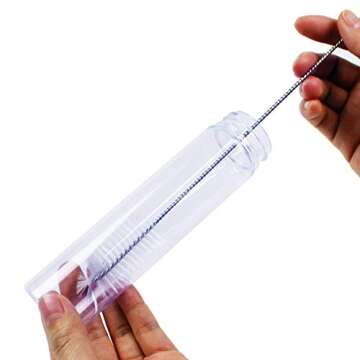 JPSOR 15pcs 110ml Plastic Test Tubes with Screw Caps 140 x 35mm Clear Flat Large Test Tubes with Lids and 1 Brush for Bath Salt, Candy Storage, Party Favors, Scientific Experiments