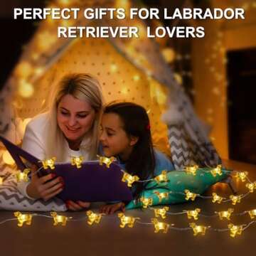 Labrador Retriever Dog String Lights, 8.5ft 20LED USB and Battery Operated Fairy Lights with Remote Puppy Gifts for Pet Owners Christmas Lights for Indoor Outdoor Wedding Birthday Parties Xmas Tree