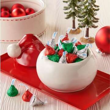 HERSHEY'S KISSES Milk Chocolate, Christmas Candy Bag, 10.1 oz