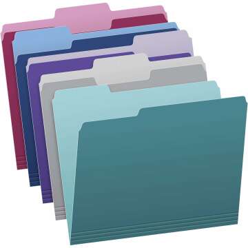 Colorful Letter Size File Folders - 100 Pack for Professional Organization