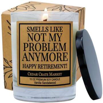 Funny Retirement Candle for Men | Unique Gifts 2024