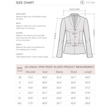 Cicy Bell Women's Casual Blazer - Office Jacket for Work