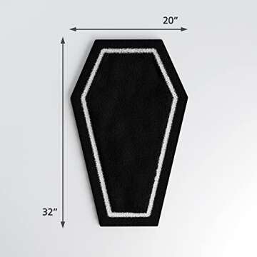 Coffin Bath Mat Halloween Rug - Black Gothic Home Decor for Bathroom Bedroom Kitchen Room - Coffins Halloween Door Mat - Horror Gothic Gift Spooky Gifts Wednesday Addams Decor