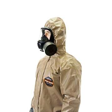 MIRA SAFETY M MIRA SAFETY Suit Disposable Protective Coverall with Hood and Elastic Cuff Size LARGE XLARGE Respiratory Protection (HAZ-SUIT LG/XLG)