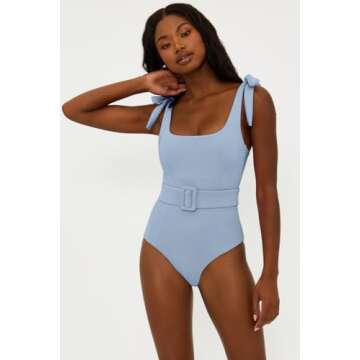 Beach Riot Sydney One-Piece Denim Scrunch LG