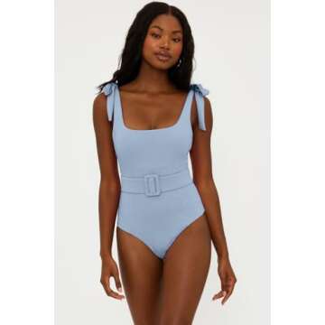 Beach Riot Sydney One-Piece Denim Scrunch LG