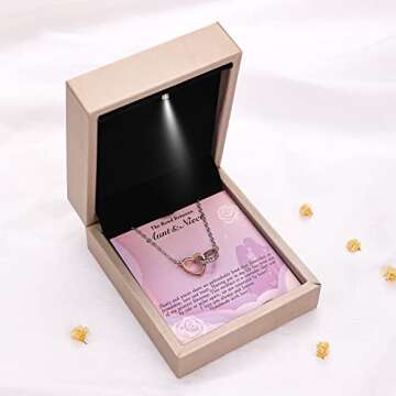 Alittlecare Aunt Niece Birthday Necklace - Gift with Message Card