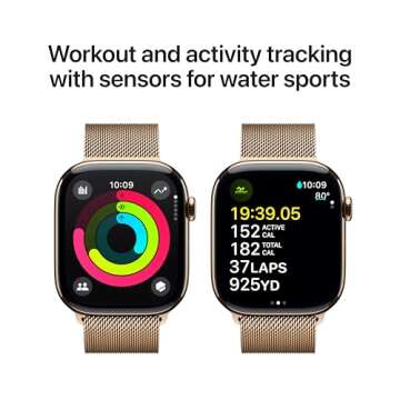 Apple Watch Series 10 [GPS + Cellular 46mm case] Smartwatch with Gold Titanium Case with Gold Milanese Loop - M/L. Fitness Tracker, ECG App, Always-On Retina Display, Carbon Neutral